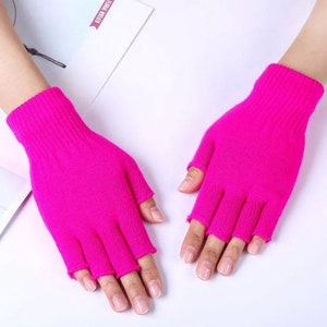 Women Gloves, Stylish Hand Warmer Winter Gloves, Women Arm Crochet, Knitting Half finger Mitten Warm Fingerless Gloves mitts zdjęcie 7