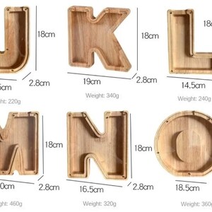 26 English Alphabet wooden handmade Piggy Bank Moneybox Coin Money Wooden Saving Box Home Decor Crafts For Kids image 8