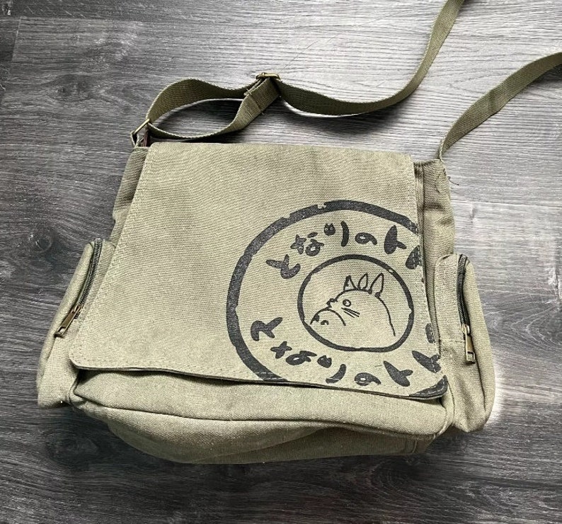 Messenger Bag Canvas Messenger Bags Cartoon Studenten Buch Crossbody Taschen mit Mutiple Pocket Class Tasche Totoro Messenger Bag Bild 5