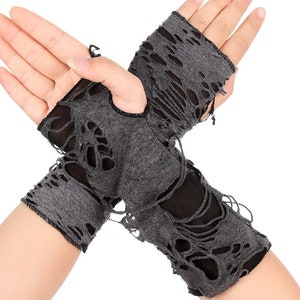 Stylish Hand Warmer mitts Arm warmer Gloves Women Arm Crochet Gothic punk Mitten Warm Fingerless Gloves image 1