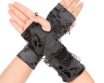 Mitaines chauffe-mains élégantes Gants chauffe-bras pour femmes, bras au crochet, mitaines gothiques punk, mitaines chaudes