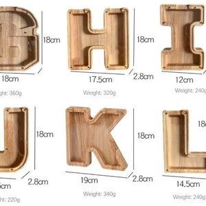 26 English Alphabet wooden handmade Piggy Bank Moneybox Coin Money Wooden Saving Box Home Decor Crafts For Kids image 7