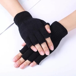 Women Gloves, Stylish Hand Warmer Winter Gloves, Women Arm Crochet, Knitting Half finger Mitten Warm Fingerless Gloves mitts zdjęcie 5