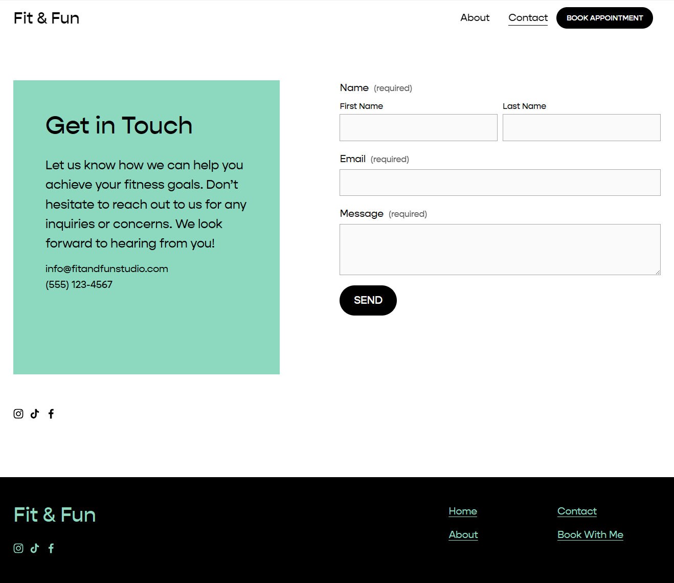 Personal Trainer Website Template Squarespace 7.1 Template Fitness