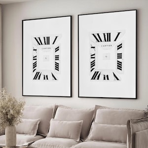 Vintage Cartier Druck, Designer Wandkunst, Uhr Druck, Luxus Wohnzimmer Wohnung Dekor, Girly Geschenke, Luxus Kunst, Mode zum HERUNTERLADEN
