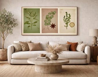 Tableau botanique printanier vintage prairie de fleurs sauvages pour téléviseur à cadre (téléchargement numérique)