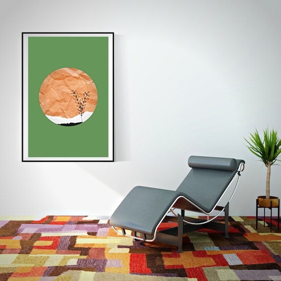 Green Wall Art Printable Boho Canvas Digital Download Etsy