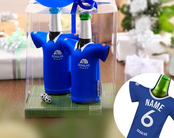 Mein Schalke-Trikotkühler – Personalisiertes Trikot Flaschenkühler, Fanartikel personalisierbar Geschenk Mann Geschenkidee Geburtstag