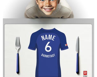 Tovaglietta Darmstadt - Tovaglietta personalizzata per bambini e tifosi del Darmstadt | Decorazione personalizzata con maglia da uomo