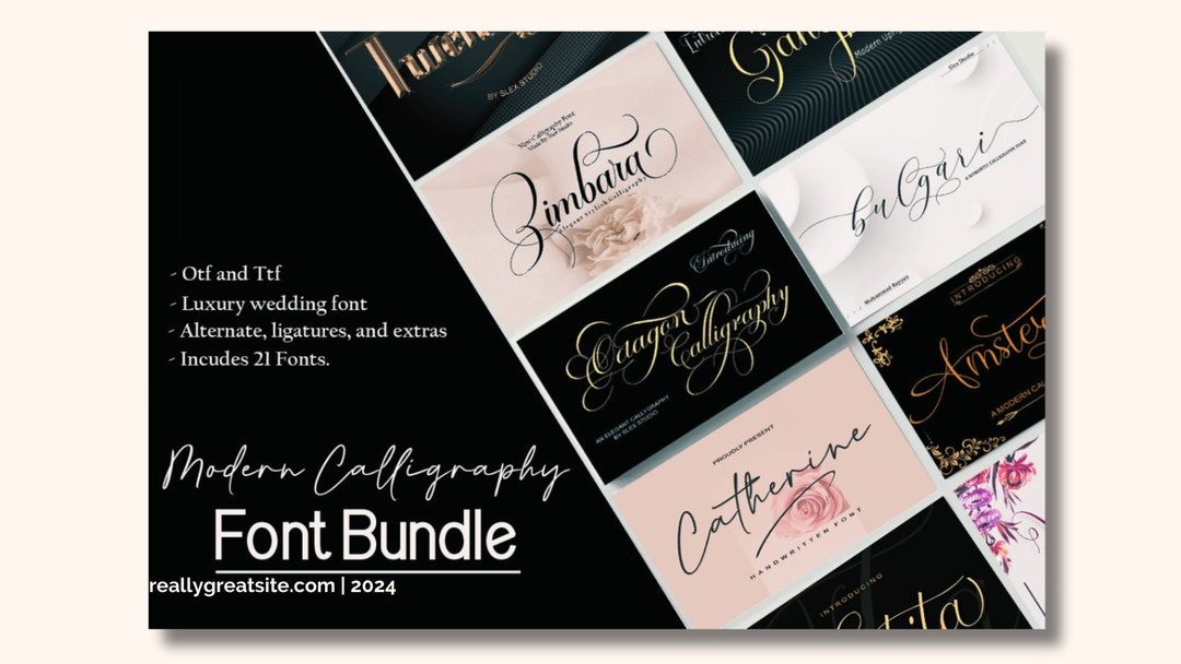 Modern Calligraphy Font Bundle Instant Digital Download procreate ...