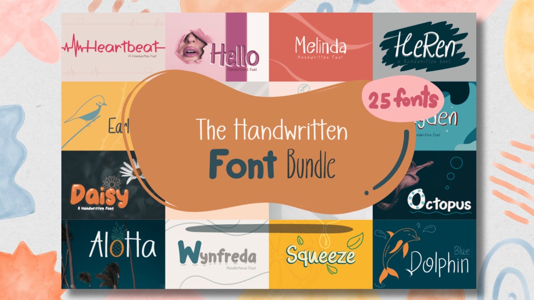 The Handwritten Font Bundle Instant Digital Download procreate Prints ...