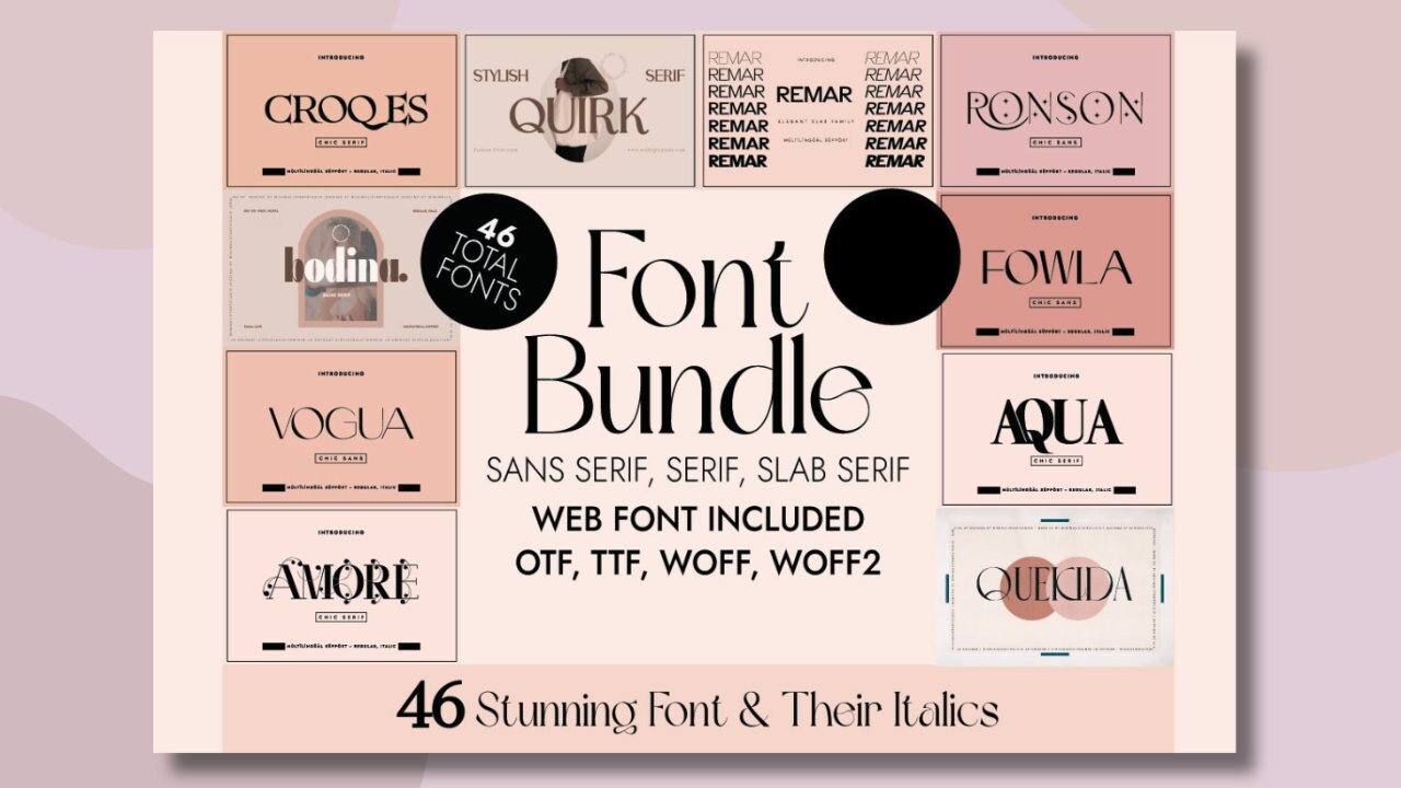 Slab, Serif, Sans Serif Font Bundle Instant Digital Download procreate ...