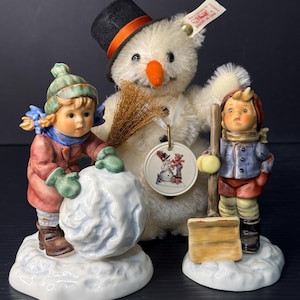 NIB Hummel Frosty Friends Collector’s Set 2035 & 2036 With Snowman
