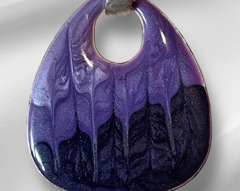 Sterling Silber und Emaille Anhänger an Sterling Silber Kette