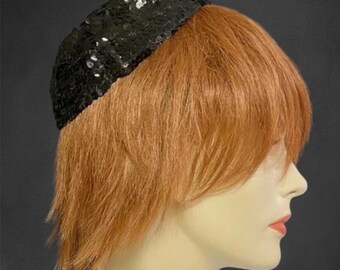 Vintage Pailletten Abendkappe