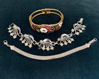 Vintage Emmons, Napier, and Cloisonné Bracelet Trio!