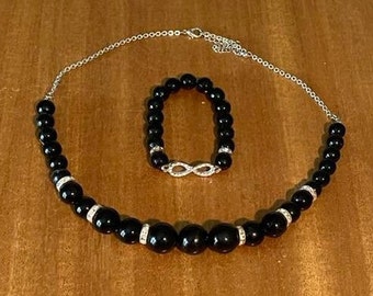 Lucite and Rhinestone Jewelry Set