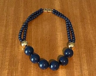 Monet Navy and Gold Beads