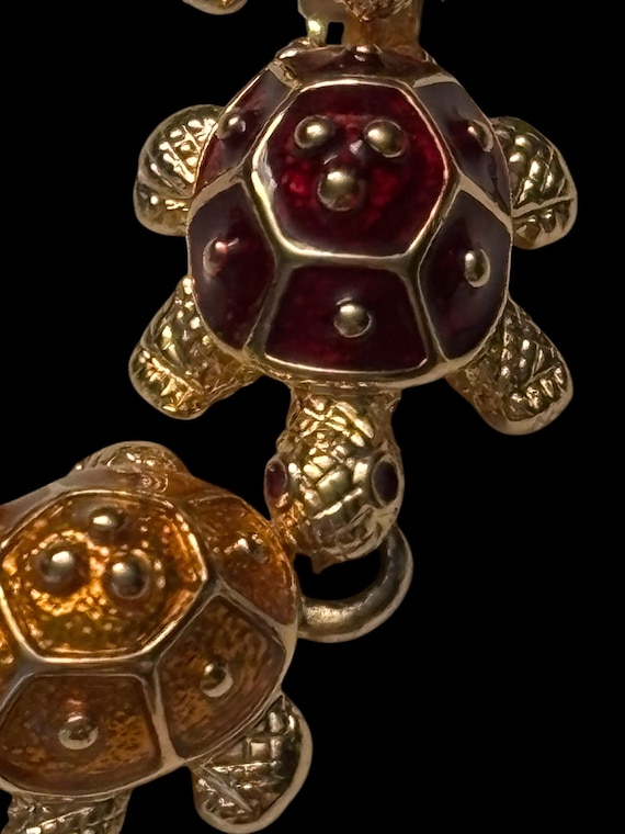 Vintage KJL Kenneth Jay Lane Turtle Link Bracelet - image 7