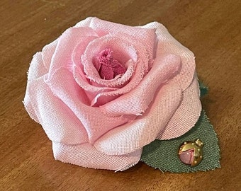Vintage Avon Rose and Ladybug Brooch