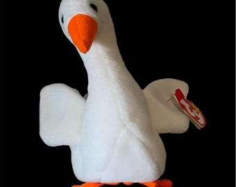 1996 Gracie the Swan Beanie Baby with PVC Pellets and RARE Tag Errors