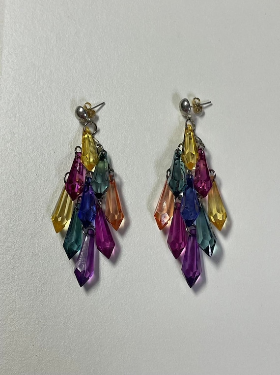 80s Glam Colorful Acrylic Earrings