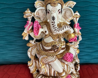 Hermosa estatua de Ganesh de resina de 8 "