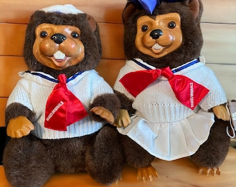 RARE!! Robert Raikes Beaver Pair 16” Tall