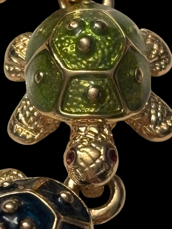 Vintage KJL Kenneth Jay Lane Turtle Link Bracelet - image 6