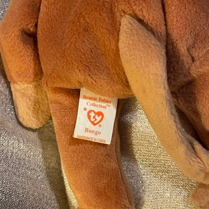 RARE Beanie Baby Bongo with PVC Pellets and Errors on Tag image 2