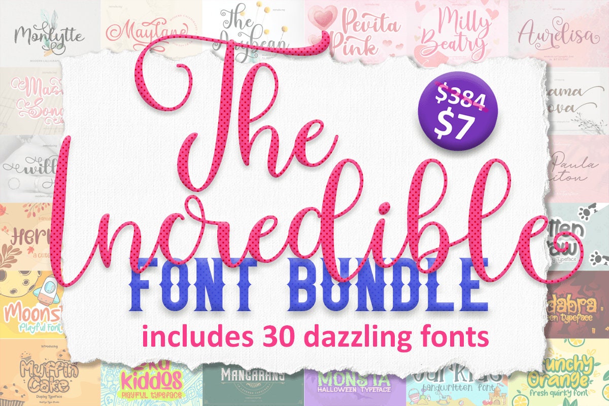 The Incredible Font Bundle Instant Digital Download Procreate Prints ...
