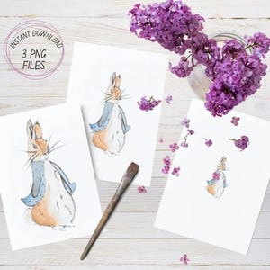 Peter Rabbit Watercolor Prints, Beatrix Potter Nursery Decor (Digital Download)