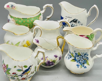 English Floral China Creamers and Mini Creamers Sold Individually