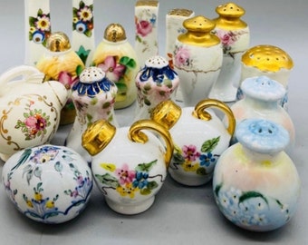 Vintage & Antique Floral Salt and Pepper Shakers Sold Individually or in Sets