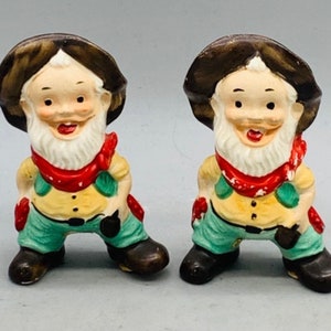 Vintage Ceramic American Themed Salt and Pepper Shakers Sold Individually Gold Prospector