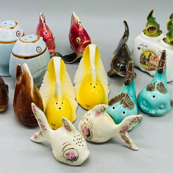 Vintage Fish Salt and Pepper Shakers Etsy