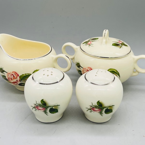 Universal Ballerina Moss Rose Creamer, Sugar Bowl. Gravy Boat and Shakers Sold Individually