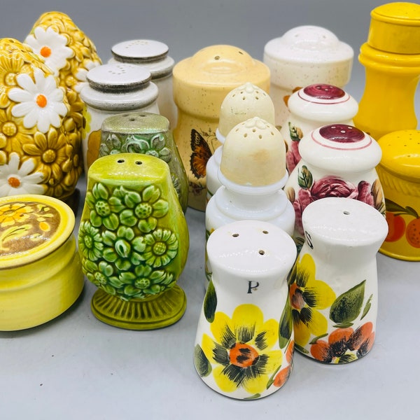 Vintage Floral Salt and Pepper Shakers Sold Individually or In Sets