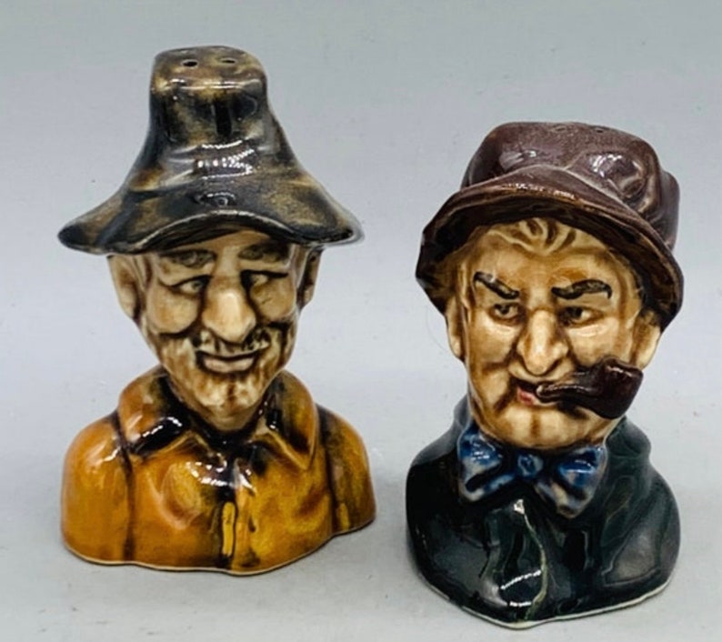 Vintage Ceramic American Themed Salt and Pepper Shakers Sold Individually Toby Quakers Pipes