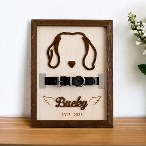 Personalized Dog Ear Sign, Memorial Sign, Dog Memorial Gift, Pet Ear Outline, Pet Ear Art, Unique Dog Gift, Memorial Portrait E71 image 1