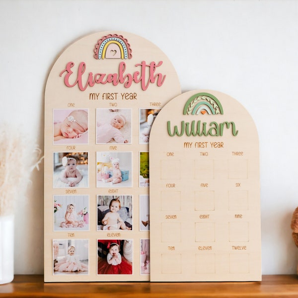 First Birthday Picture Wood Sign Etsy