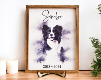 Pet Sketch Frame, Portrait From Photo, Gifts For Mom, Dog Print, Pet Gifts, Portrait Watercolor, Mini Custom Painting R10
