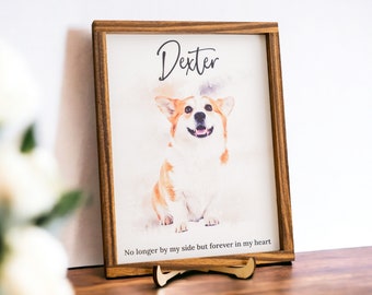 Pet Portrait Sign, Pet Loss Gifts, Cat Portrait, Watercolor Paint, Gifts For Dog Lovers, Pet Painting, Cartoon Pet Portrait R10