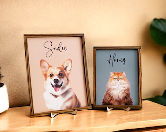 Pet Drawing Frame, Pet Gifts, Cat Photo, Cat Sketch, Pet Memorial Gifts, Custom Dog Portrait, Custom Pet Portrait, Personalized Dog R18