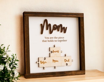 Wooden Mom Puzzle, Mom Puzzle Sign, Gift From Daughter, Mothers Day Puzzle, Grandma Frame, Mom Birthday, Unique Gift For Her J29