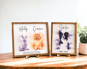 Pet Portrait Drawing Sign, Pet Memorial, Cat Lovers Gift, Personalized Dog, Watercolor Painting, From Photo, Puppy Drawing R10