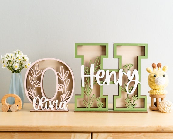 Baby Letter Bank, Personalized Name, Gift For Kids, Kids' Money Banks, Wooden Name Box, Custom Toddler Gift, Wooden Coin Bank E22