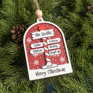 Personalisierte Familie Weihnachtsschmuck, Ornamente für Weihnachten 2024, Familienname Ornament Benutzerdefinierte Weihnachtsbaum Ornament Mit Namen R57