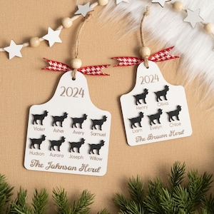Personalisierte Ziege Familie Ornament, Bauernhof Ornament, personalisierte Familie Ornament, Ziege Ornament O14