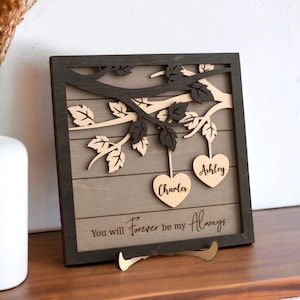Personalized Wooden Sign | Couples Custom Wood Sign | Anniversary Gift | Personalized Wedding Gift | Valentine 3d Sign | Couples Names E26
